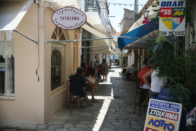 Poros Island - One of the many back-streets with cafes and shops 
